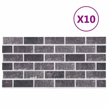 Fali panelek 10 pcs fekete és szürke 100 x 50 cm eps hab
