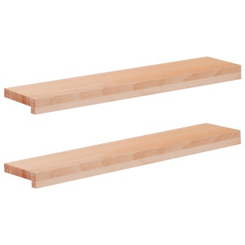 Ablakpárkányok 2 db természetes 70 x 15 x 2 cm tömör bükkfa
