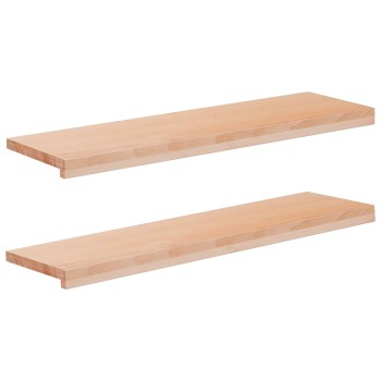 Ablakpárkányok 2 db természetes 90 x 30 x 2 cm tömör bükkfa