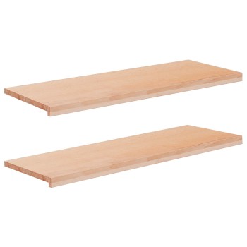 Ablakpárkányok 2 db természetes 110 x 40 x 2 cm tömör bükkfa