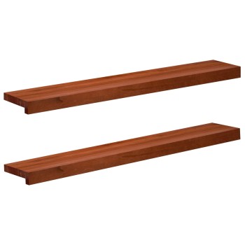 Ablakpárkányok 2 db barna 100 x 20 x 2 cm tömör bükkfa