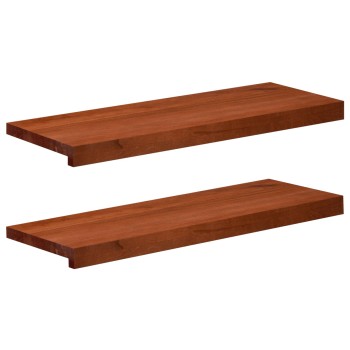 Ablakpárkányok 2 db barna 80x 25 x 2 cm tömör bükkfa