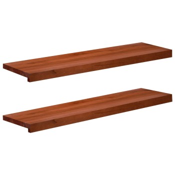 Ablakpárkányok 2 db barna 100 x 25 x 2 cm tömör bükkfa