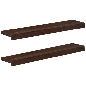 Ablakpárkányok 2 db sötét barna 80x 15 x 2 cm tömör bükkfa