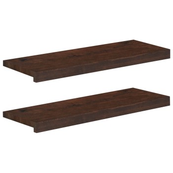 Ablakpárkányok 2 db sötét barna 80x 25 x 2 cm tömör bükkfa