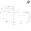 Boxspring ágy matraccal led szalagokkal kék 120 x 190 cm szövet