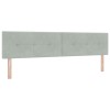 Boxspring ágy matraccal világosszürke 200 x 200 cm bársony