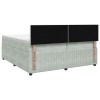 Boxspring ágy matraccal világosszürke 200 x 200 cm bársony