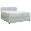 Boxspring ágy matraccal világosszürke 200 x 200 cm bársony