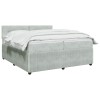 Boxspring ágy matraccal világosszürke 200 x 200 cm bársony