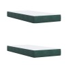 Boxspring ágy matraccal sötétzöld 200 x 200 cm bársony