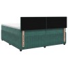 Boxspring ágy matraccal sötétzöld 200 x 200 cm bársony