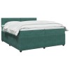Boxspring ágy matraccal sötétzöld 200 x 200 cm bársony