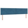 Boxspring ágy matraccal fejtámlával kék 200 x 200 cm bársony