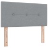 Boxspring ágy matraccal és led-del világosszürke 90 x 190 cm