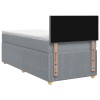 Boxspring ágy matraccal és led-del világosszürke 90 x 190 cm