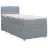 Boxspring ágy matraccal és led-del világosszürke 90 x 190 cm