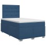 Boxspring ágy matraccal fejtámlával kék 120 x 190 cm szövet