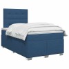 Boxspring ágy matraccal fejtámlával kék 120 x 190 cm szövet
