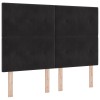 Boxspring ágy matraccal fejtámlával fekete 180 x 200 cm bársony