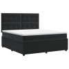 Boxspring ágy matraccal fejtámlával fekete 180 x 200 cm bársony