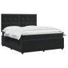 Boxspring ágy matraccal fejtámlával fekete 180 x 200 cm bársony