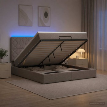 Óriási ágy matrac és led világítással tópszínű 160 x 200 cm