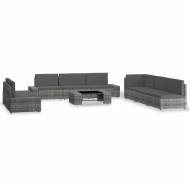9 részes szürke polyrattan kerti ülőgarnitúra