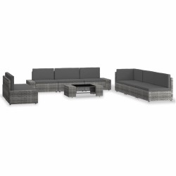 9 részes szürke polyrattan kerti ülőgarnitúra