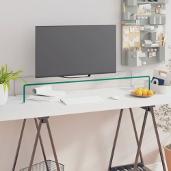 Átlátszó üveg tv/monitor állvány 100x30x13 cm