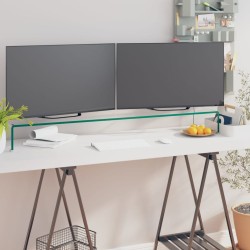 Átlátszó üveg tv/monitor állvány 120x30x13 cm