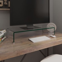 Átlátszó üveg tv/monitor állvány 70x30x13 cm