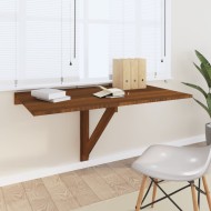 Barna tölgy szerelt fa összecsukható fali asztal 100x60x56 cm
