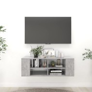Betonszürke falra szerelhető tv-szekrény 102 x 35 x 35 cm