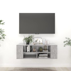 Betonszürke falra szerelhető tv-szekrény 102 x 35 x 35 cm