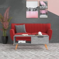 Betonszürke forgácslap dohányzóasztal 100 x 49,5 x 43 cm