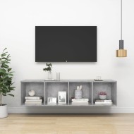 Betonszürke forgácslap fali tv-szekrény 37x37x142,5 cm