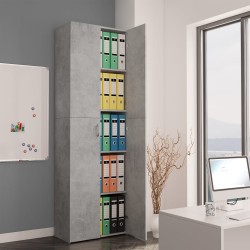 Betonszürke forgácslap irodai szekrény 60 x 32 x 190 cm