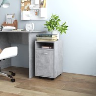 Betonszürke forgácslap kerekes kisszekrény 33 x 38 x 60 cm