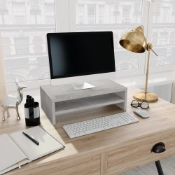 Betonszürke forgácslap monitorállvány 42 x 24 x 13 cm