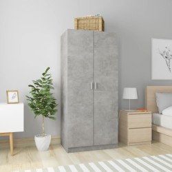 Betonszürke forgácslap ruhásszekrény 80 x 52 x 180 cm