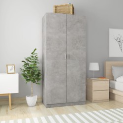 Betonszürke forgácslap ruhásszekrény 90 x 52 x 200 cm