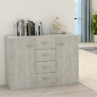 Betonszürke forgácslap tálalószekrény 88 x 30 x 65 cm