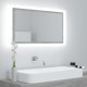 Betonszürke led-es forgácslap fürdőszobai tükör 80x8,5x37 cm