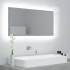 Betonszürke led-es forgácslap fürdőszobai tükör 90x8,5x37 cm