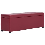 Bordó műbőr pad tárolórekesszel 116 cm