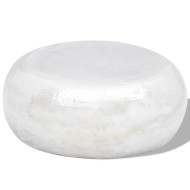 Ezüstszínű, kalapált alumínium dohányzóasztal