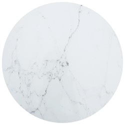 Fehér edzett üveg asztallap márvány dizájnnal ø 50 x 0,8 cm