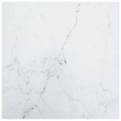 Fehér edzett üveg asztallap márványdizájnnal 30 x 30 cm 6 mm