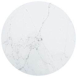 Fehér edzett üveg asztallap márványdizájnnal ø 40 x 0,8 cm